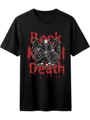  Rock Metal Death Baskılı Kaliteli Tişört