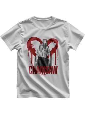  Chainsaw Love Tasarımlı Kaliteli Baskılı Tişört