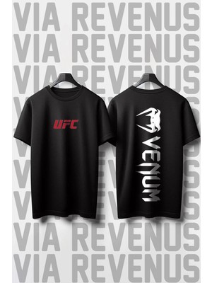  Ufc Baskılı Bisiklet Yaka Geniş Kalıp Unisex Tshirt