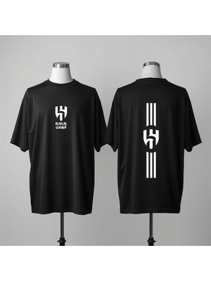  Al Hilal Baskılı Bisiklet Yaka Geniş Kalıp Unisex Tshirt