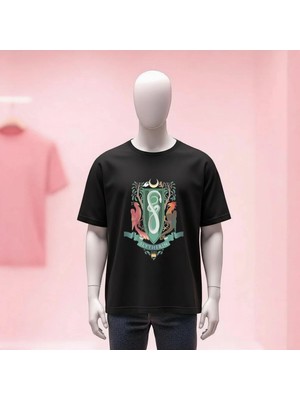  Harry Potter Baskılı Bisiklet Yaka Geniş Kalıp Unisex Tshirt