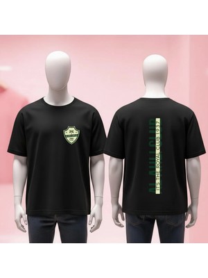  Al Ahli Saudi Fc Baskılı Bisiklet Yaka Geniş Kalıp Unisex Tshirt