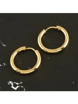 Zero Land Spt-Gld Çelik Halka Küpe 1,5 cm - Sarı