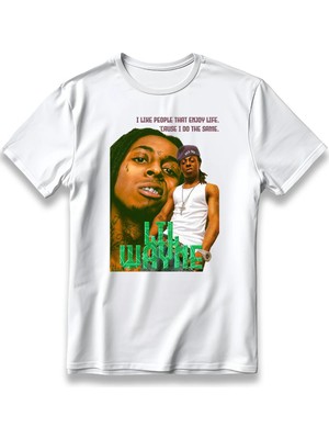  Lil Wayne Tişört Model Baskılı Oversize Unisex %100 Pamuklu Nefes Alan Kalın Kumaşlı T-Shirt