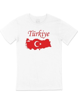  Unisex Türkiye Haritalı ve Bayraklı Tişört