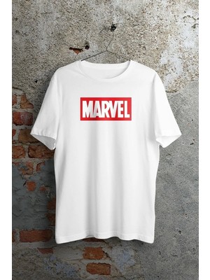  Unisex Örme Marvel Logo Baskılı