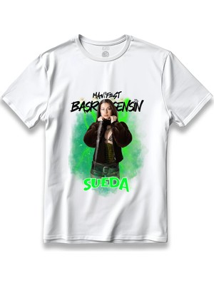  Manifest Grup Sueda Başrol Sensin Baskılı T-Shirt Unisex %100 Pamuk Nefes Alan Kalın Kumaşlı Tişört