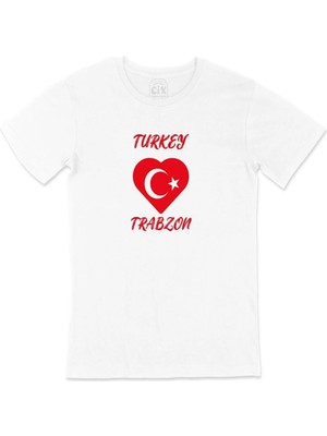  Trabzon Türkiye Bayraklı Kalpli Tişört