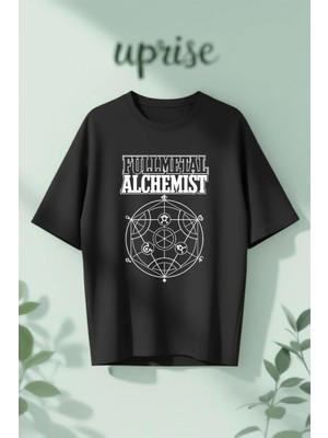  Fullmetal Alchemist Baskılı Pamuklu Oversize T-Shirt