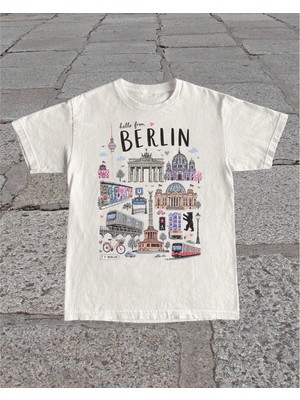 Berlin Baskılı Unisex Oversize T-Shirt
