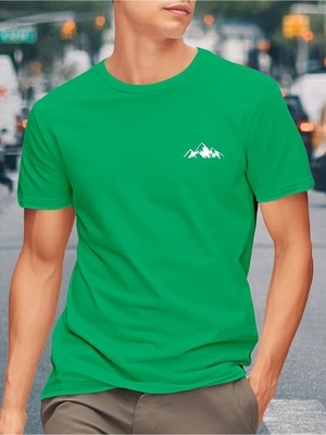  Erkekler Için Dağ Grafikli T-Shirt