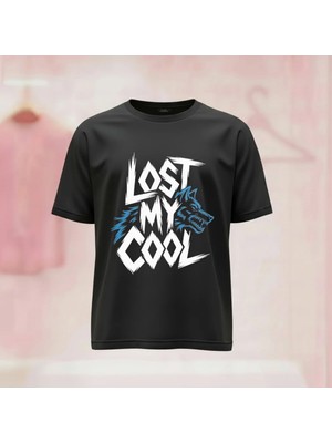  Baskılı Bisiklet Yaka Geniş Kalıp Unisex Tshirt