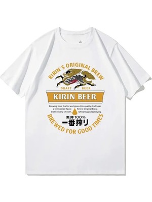  Beyaz Japon Kirin Bira Yaz Japon Serisi Retro Preslenmiş Çift Elbise Günlü