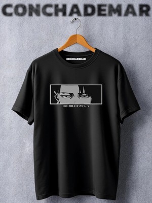  Attack On Titan Shingeki No Kyojin Levi Ackerman Anime Baskılı Oversize Tshirt