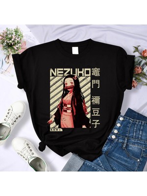  Slayer Kimetsu Hiçbir Yaiba Nezuko Tshirt Tanjirou Kamado MOD68