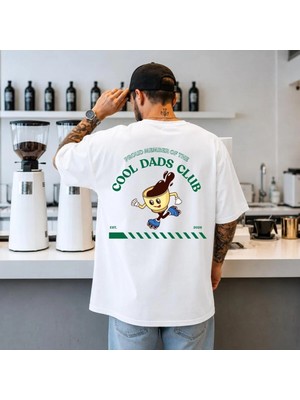  Cool Dads Club Baskılı Unisex Oversize T-Shirt