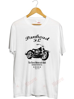  Panhead Harley Tasarımlı Baskılı Tişört