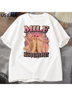  Mılf Adam Ayakları Seviyorum T-Shirt Erkekler Yetişkin Mizah Komik Gag Tshirt Yuvarlak Boyun 2841