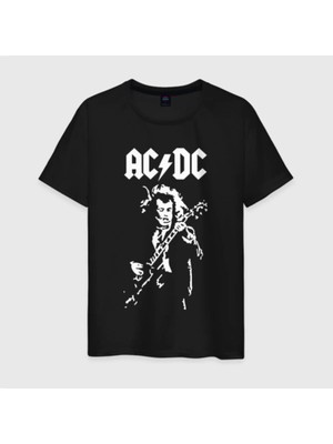 Acdc Solo Gitar Desenli Rock Metal Beyaz Tişört