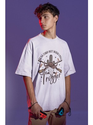  Grafftee Unisex %100 Organik Pamuk Relaxed Fit Yuvarlak Yakalı Baskılı T-Shirt