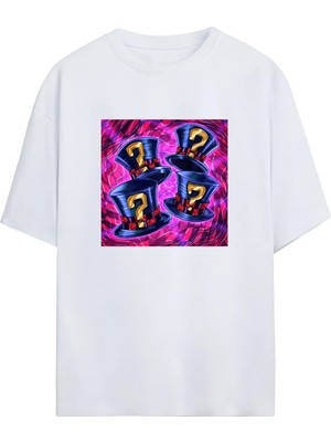  Maske Tasarımlı Unisex Oversize T-Shirt