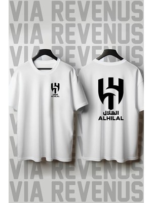  Al Hilal Baskılı Bisiklet Yaka Geniş Kalıp Unisex Tshirt