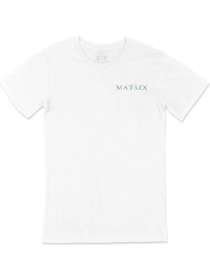  Matrix Cep Logo Tasarımlı Beyaz Tişört