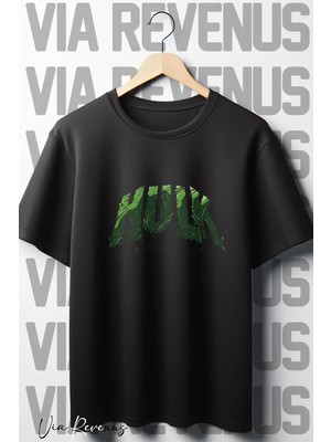  Baskılı Oversize Geniş Kalıp Bisiklet Yaka Siyah Tshirt