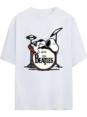  Grafftee Unisex %100 Organik Pamuk Relaxed Fit Yuvarlak Yakalı Rock'n Roll Baskılı T-Shirt