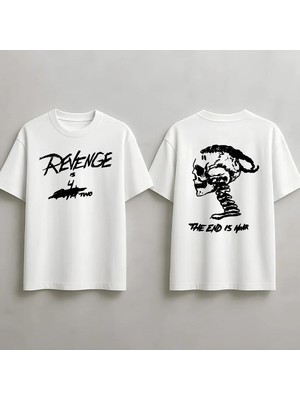  Xxxtentacion-Revenge Baskılı Unisex Oversize Kesim %100 Pamuk Bisiklet Yaka Rap Tişört