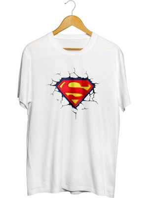  Superman Logo Baskılı Unisex Tişört