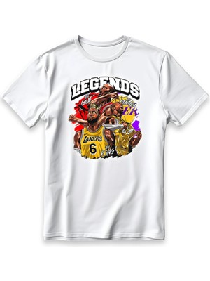  Basketball Legends Tişört Model Baskılı Oversize Unisex %100 Pamuklu Kalın Kumaşlı T-Shirt