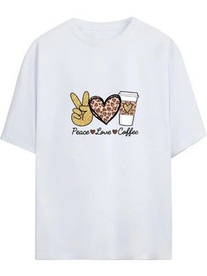  Peace Love Coffee - Oversize T-Shirt