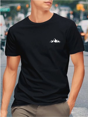  Erkekler Için Dağ Grafikli T-Shirt