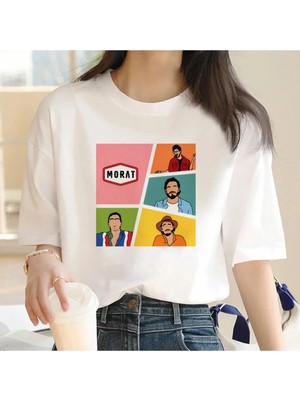  Beyaz Morat Yaz Tasarımcı Tshirt Grafik Komik Streetwear Giysi Kıyafetleri