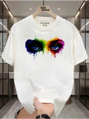  Unisex Kod 16 Eyelash Desen T-Shirt