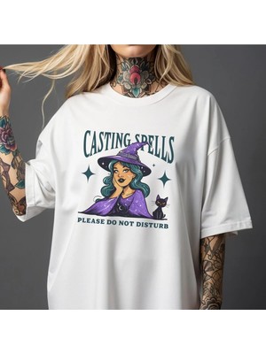  Casting Spells Baskılı Unisex Oversize T-Shirt