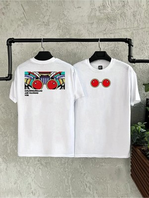  Colorful Dreams Ön Arka Baskılı Oversize Tshirt