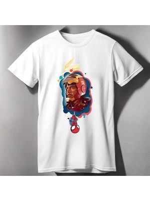  Iron Man ve Spiderman Baskılı Oversize T-Shirt