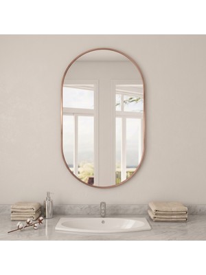Ant Home Dekoratif Ayna, Elips Çerçeveli Ayna, Konsol Aynası, Duvar Aynası, Elips Ayna 40X25 CM