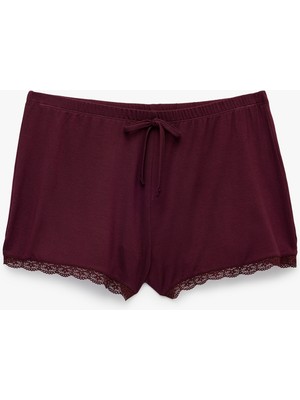 Koton Dantel Detaylı  Rahat Kalıp Şort Viskon Pijama Altı