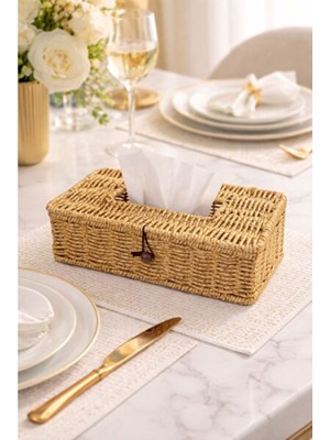 Empressco Şık ve Fonksiyonel Örme Peçetelik, 24X13X9 Cm, Ev ve Ofis Kullanımı Için