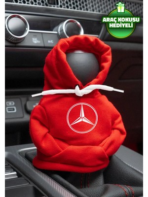 Buççin Online Mağaza Mercedes Logo Kırmızı Beyaz Vites Hoodie Araç Vites Kıyafeti Vites Poları Oto Aksesuarı Vites Topuzu