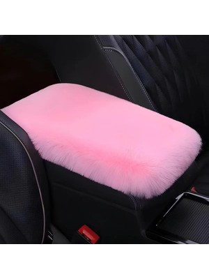 Buççin Online Mağaza Peluş Oto Kol Dayama Minderi Pembe - Kaydırmaz Taban - Tüy Dökmeyen Kumaş - Pofuduk