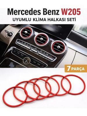 Buççin Online Mağaza Mercedes Benz W205 Klima Havalandırma Halkası Kırmızı 7 Parça