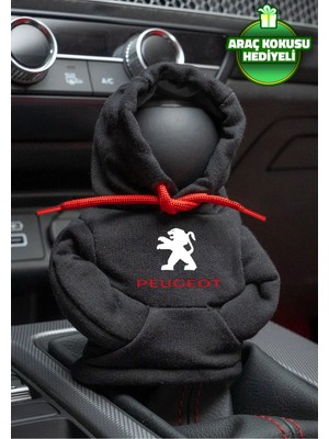 Buççin Online Mağaza Peugeot Logo Siyah Kırmızı Vites Hoodie Araç Vites Kıyafeti Vites Poları Oto Aksesuarı Vites Topuzu