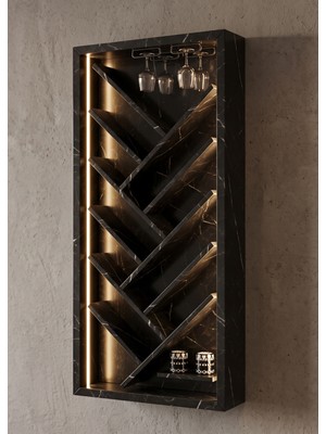 Avm 24 Tepee Şişelik ve Şaraplık Royal Siyah 70 cm