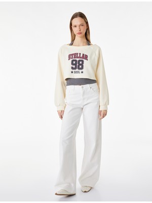 Koton Rahat Kalıp Uzun Kollu Bisiklet Yaka Sweatshirt