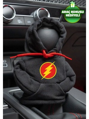 Buççin Online Mağaza Dc Comics Flash Siyah Vites Hoodie Araç Vites Kıyafeti Vites Poları Oto Aksesuarı Vites Topuzu
