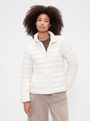 Gap Kadın Beyaz ColdControl Puffer Şişme Mont